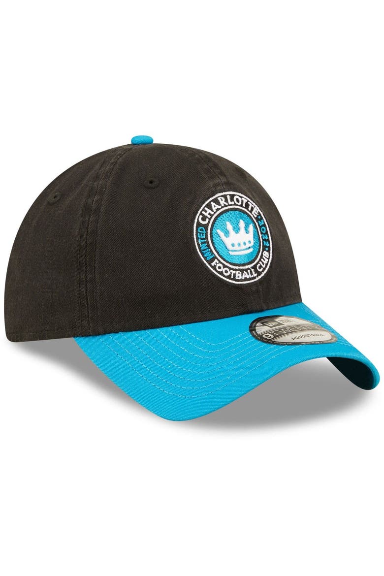 Men's New Era Black/Blue Charlotte FC Team 9TWENTY Adjustable Hat, Alternate, color, Blue