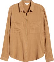 beachlunchlounge Micaela Cotton Button-Up Shirt