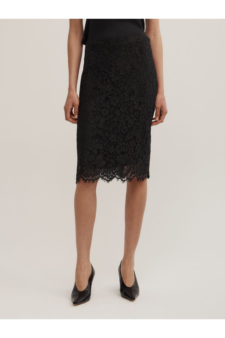 Lace Midi Skirt, Main, color, Black