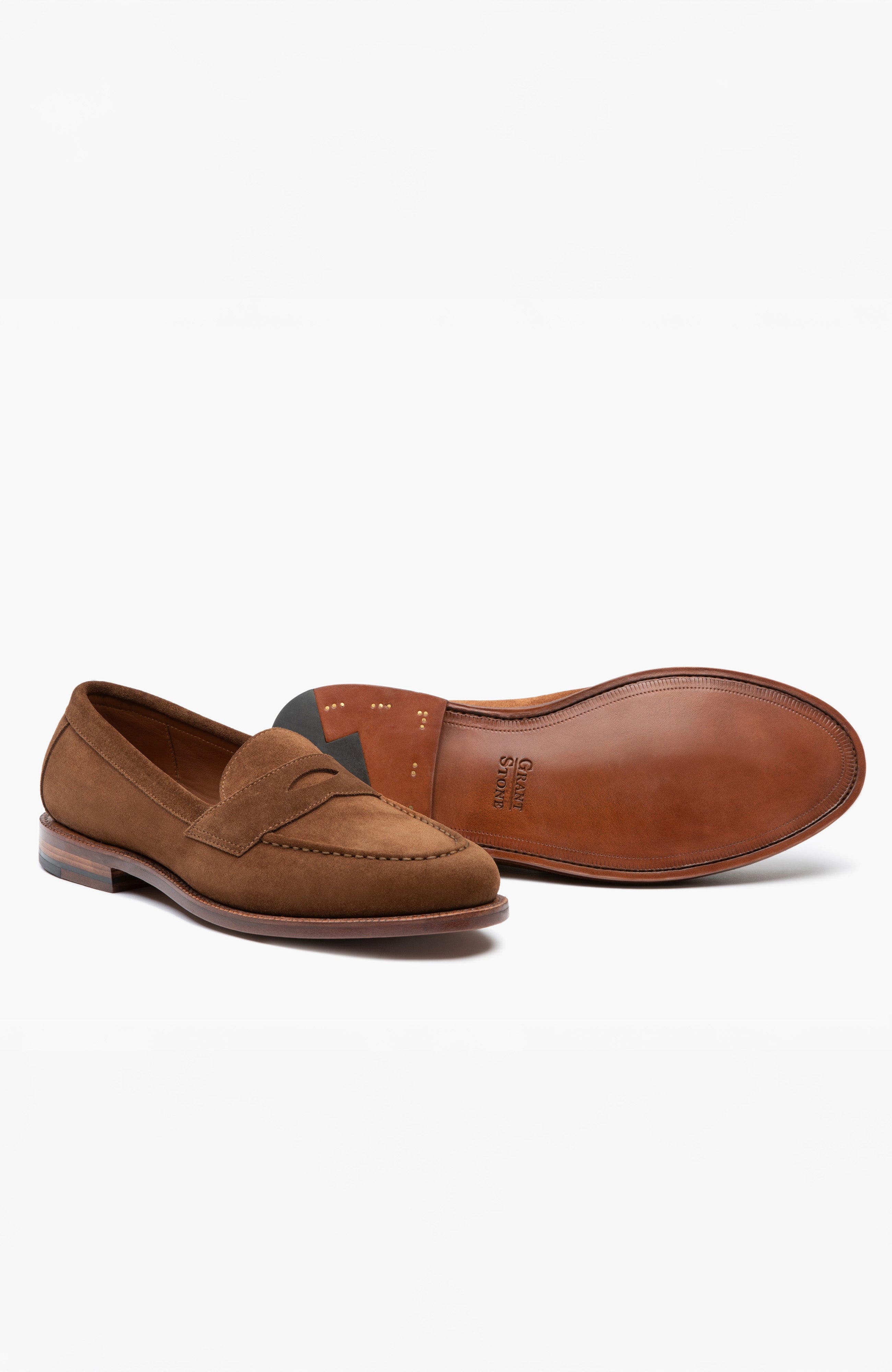 Grant Stone Traveler Penny, Alternate, color, Bourbon Suede