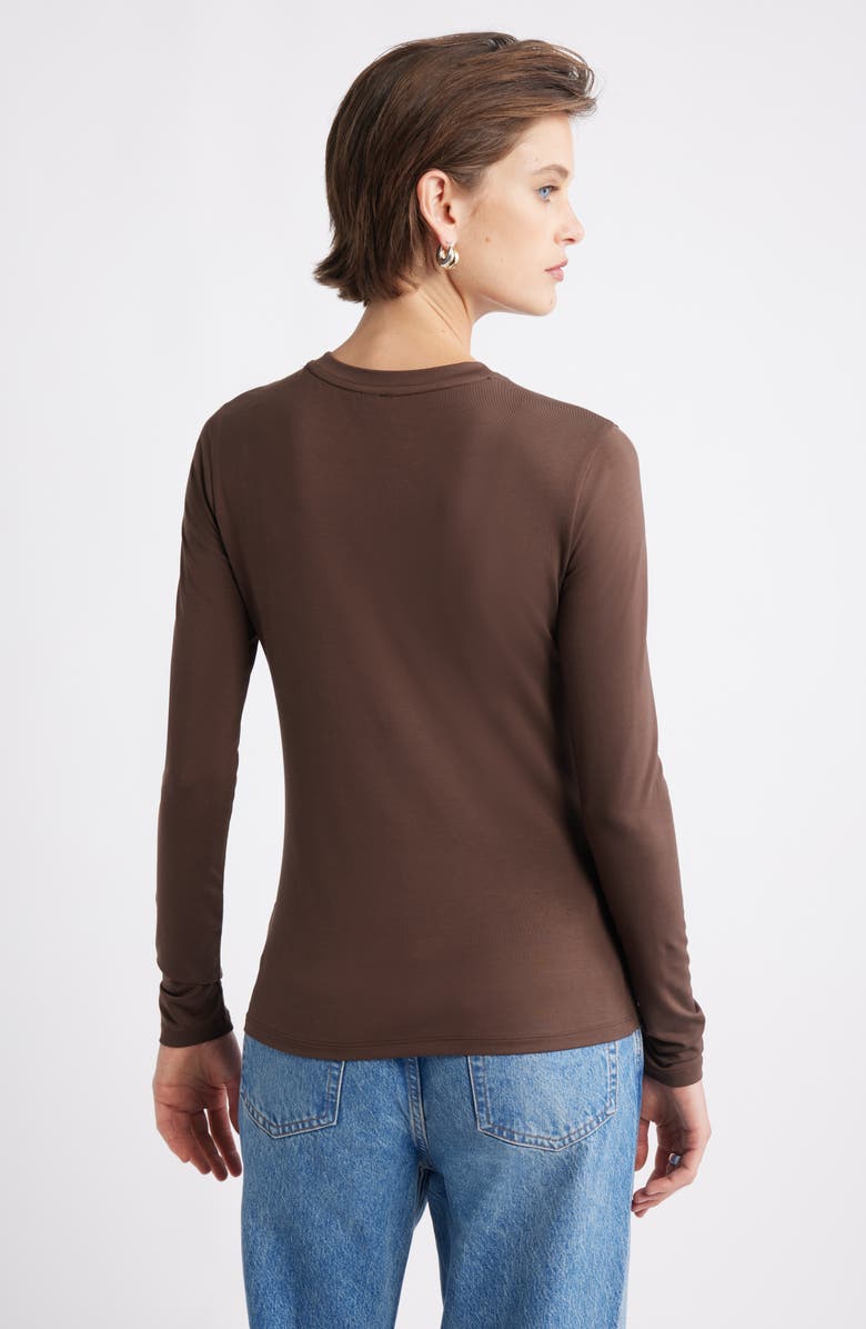 Nordstrom Long Sleeve Crewneck T-Shirt, Alternate, color, Brown Sweet