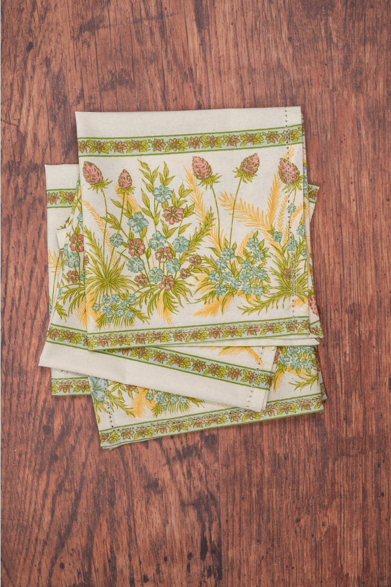 Clover Luncheon Napkins, Set of 4, Alternate, color, White