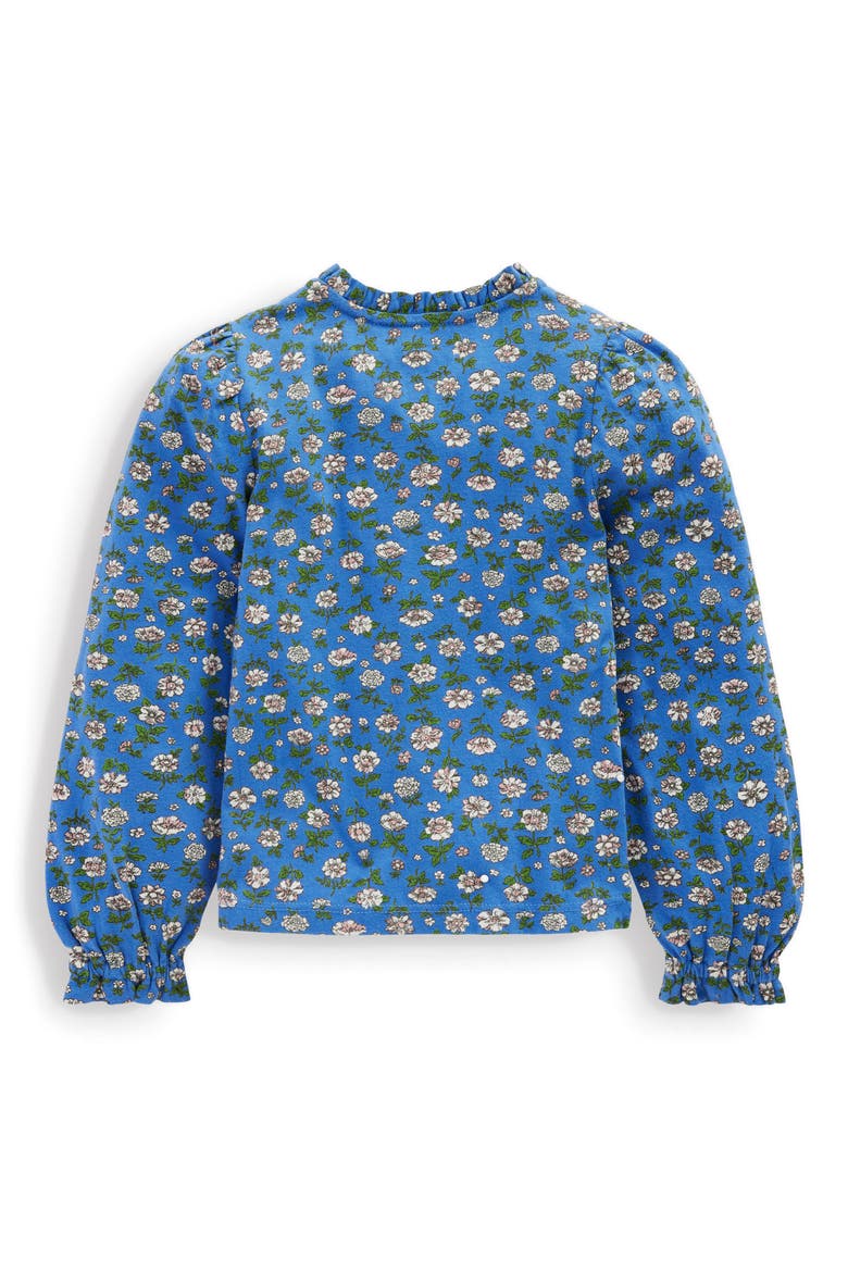 Kids' Floral Smocked Knit Button-Up Shirt, Alternate, color, BLUE FLORAL