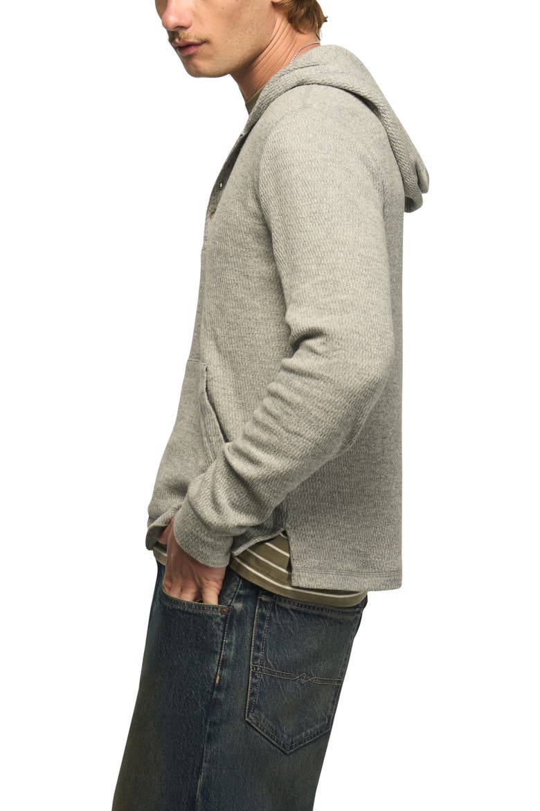 Birdseye Thermal Hoodie, Alternate, color, HEATHER GREY