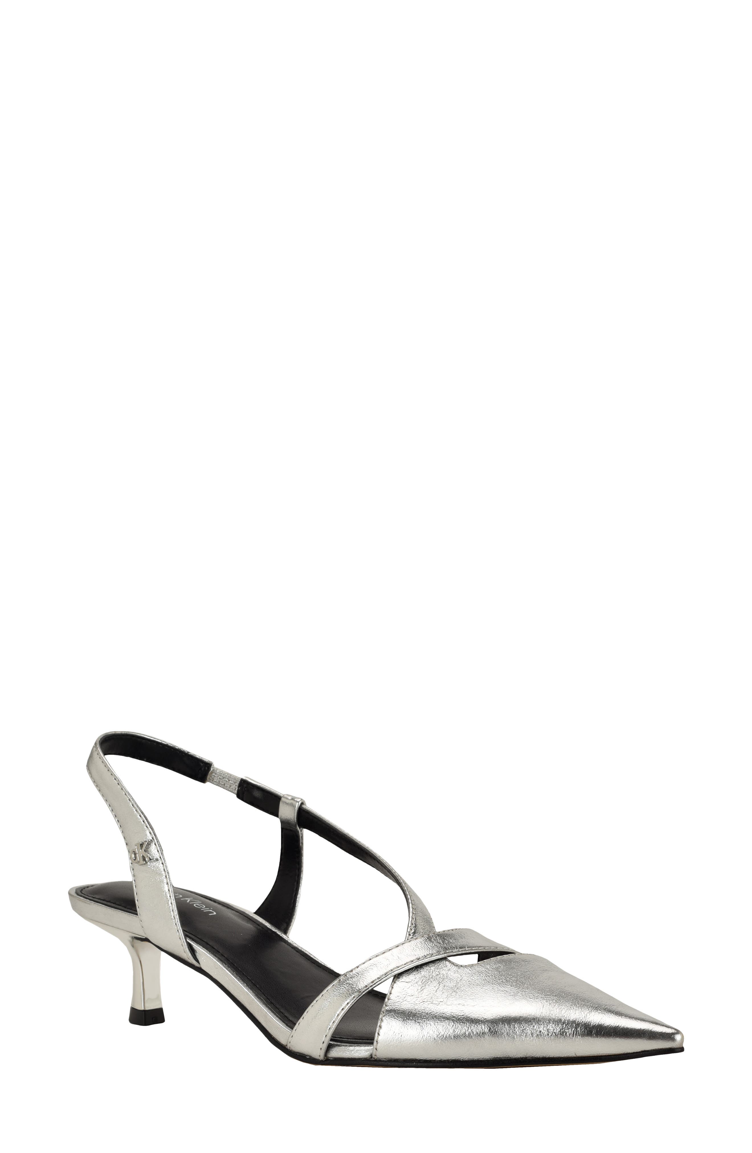 Calvin Klein Arlanna Slingback Pointed Toe Kitten Heel Pump, Main, color, 
