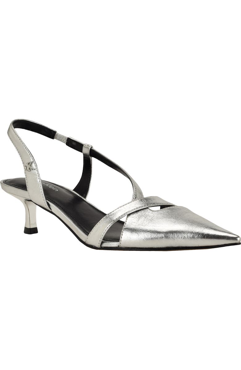Calvin Klein Arlanna Slingback Pointed Toe Kitten Heel Pump, Main, color,