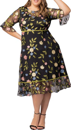 Kiyonna Wildflower Embroidered Dress | Nordstrom
