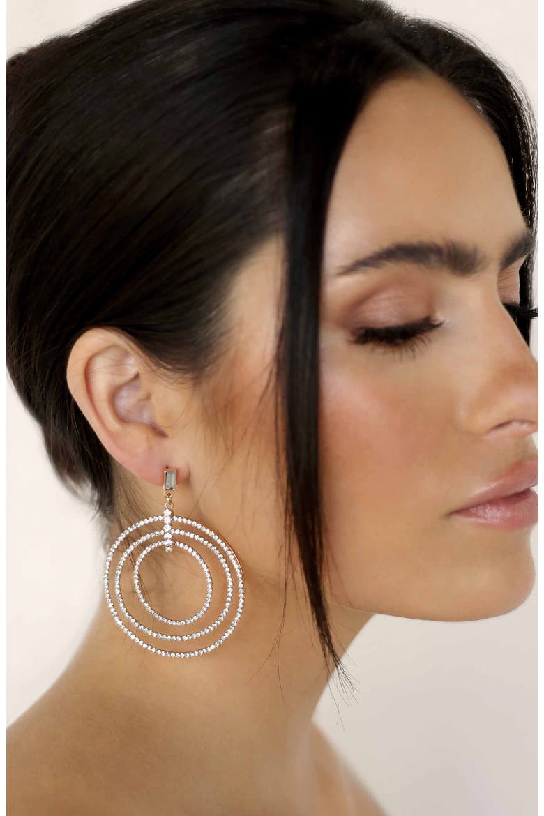 Disco Crystal Earrings, Alternate, color, GOLD
