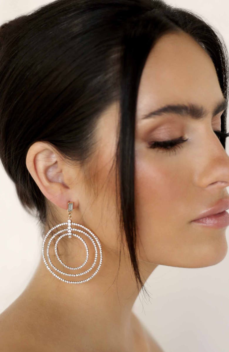 Ettika Disco Crystal Earrings, Alternate, color, Gold