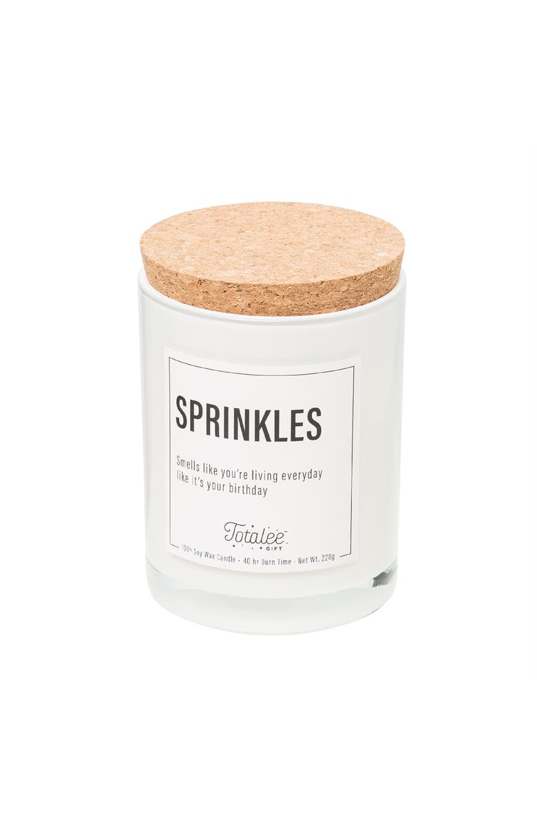 Totalee Gift Sprinkles Soy Candle Wax White 7.76 oz Burn Time 40, Main, color, White