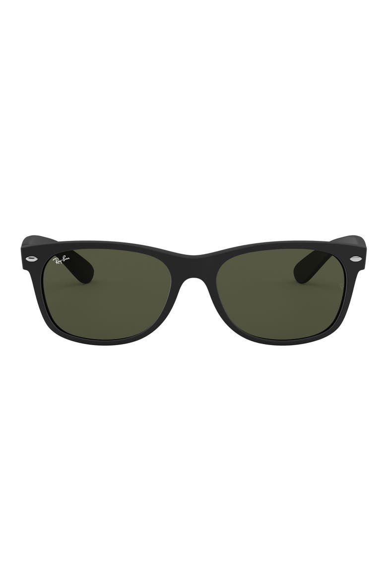 Wayfarer 58mm Rectangular Sunglasses, Main, color, RUBBER BLACK