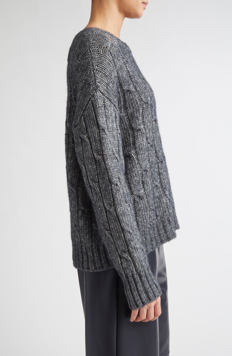 Max Mara Cabaret Oversize Cotton & Alpaca Blend Sweater, Alternate, color, Dark Grey