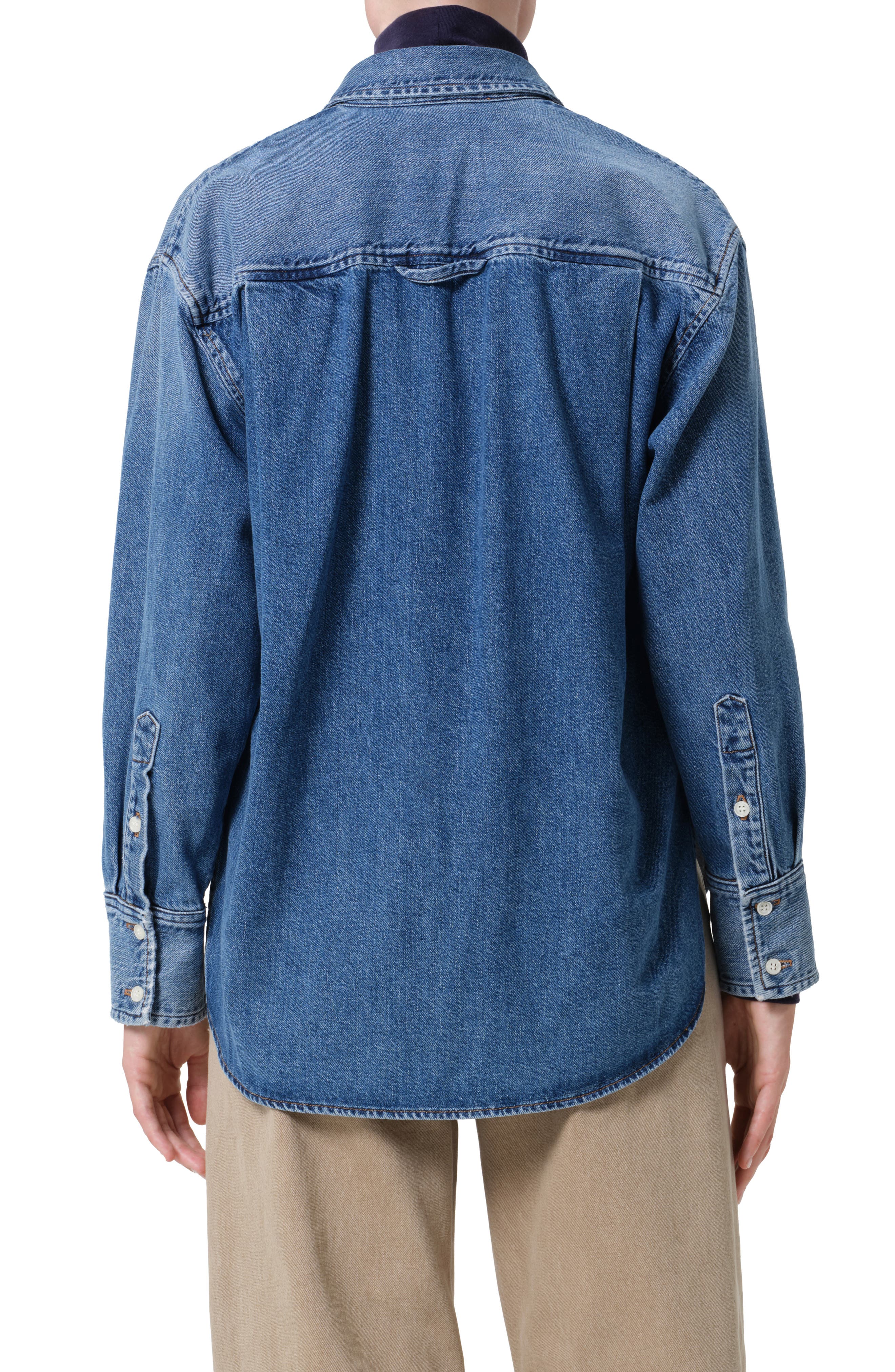 Denim Button-Up Shirt - image 2