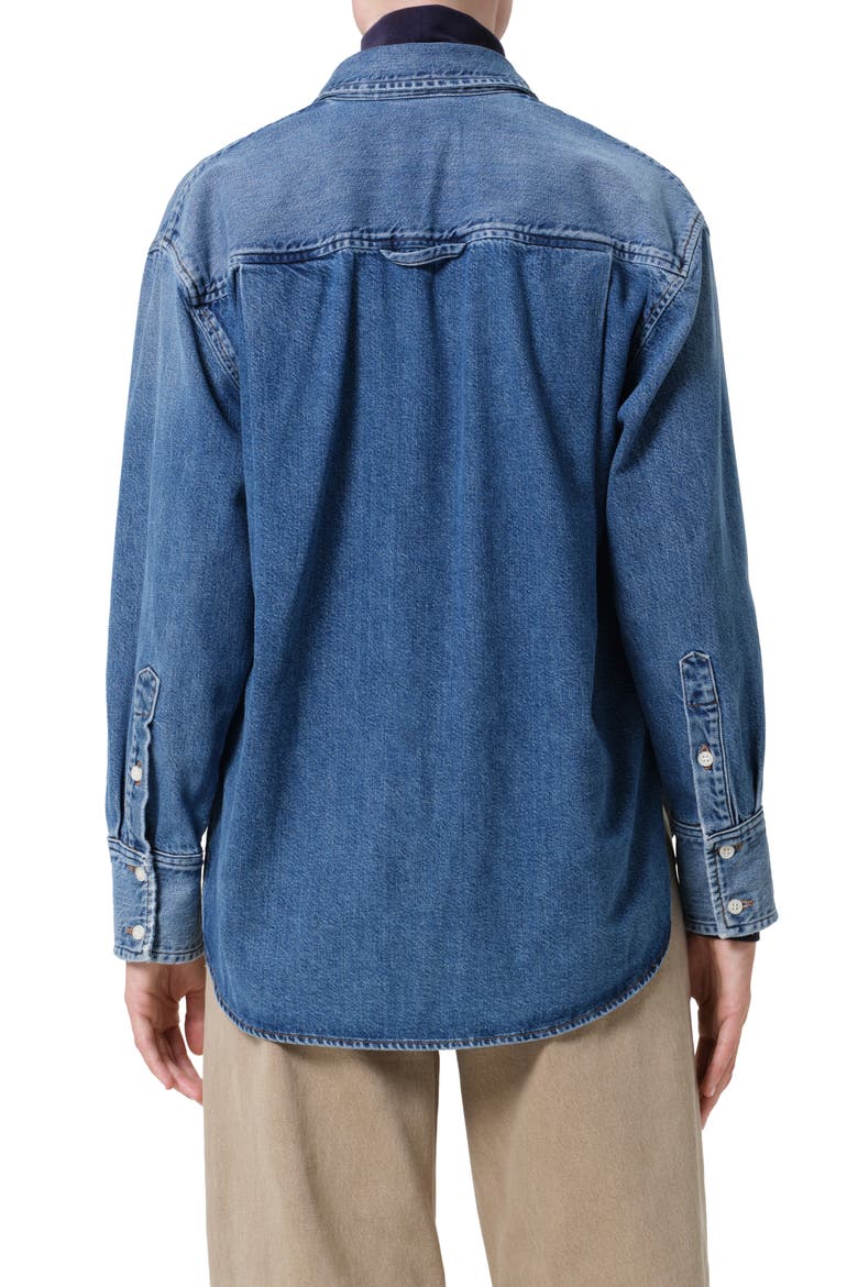 Denim Button-Up Shirt, Alternate, color, CHAYA MEDIUM LIGHT INDIGO