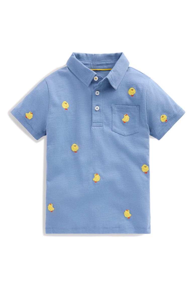 Kids' Embroidered Short Sleeve Top, Main, color, BLUE CHICKS