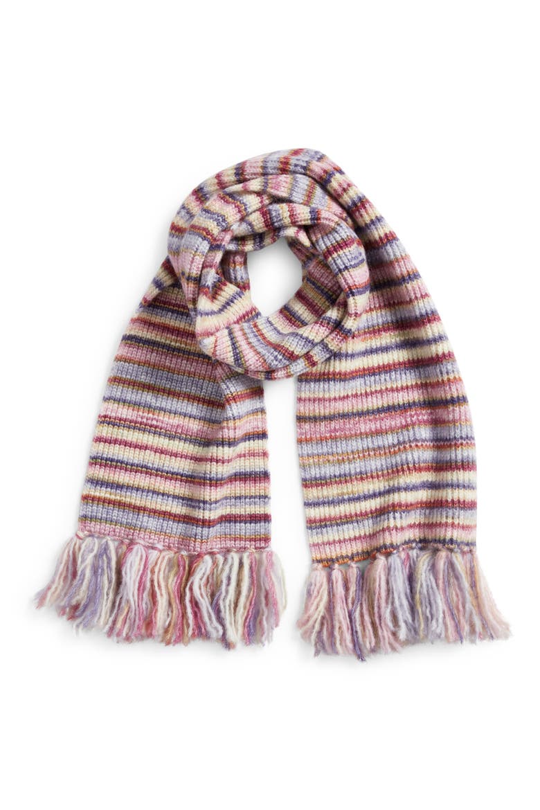 Melange Knit Scarf, Main, color, BURGUNDY