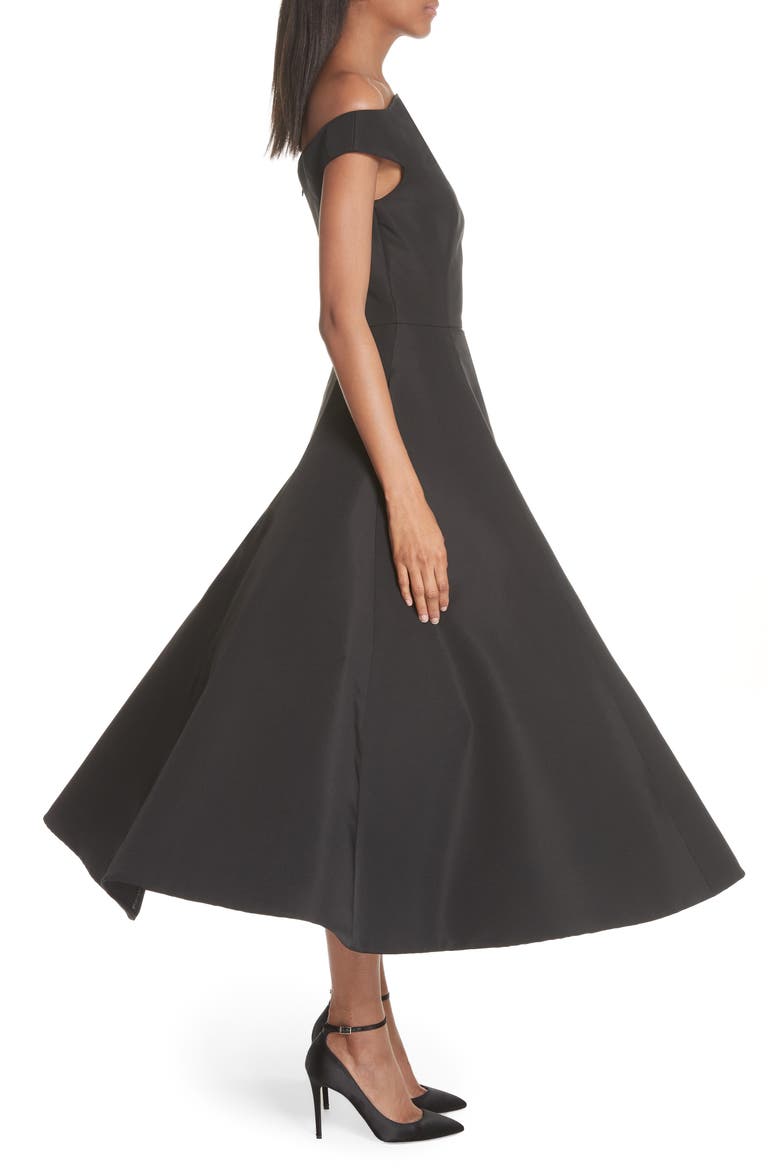 Strapless Flare Skirt Silk Cocktail Dress (Nordstrom Exclusive), Alternate, color, BLACK