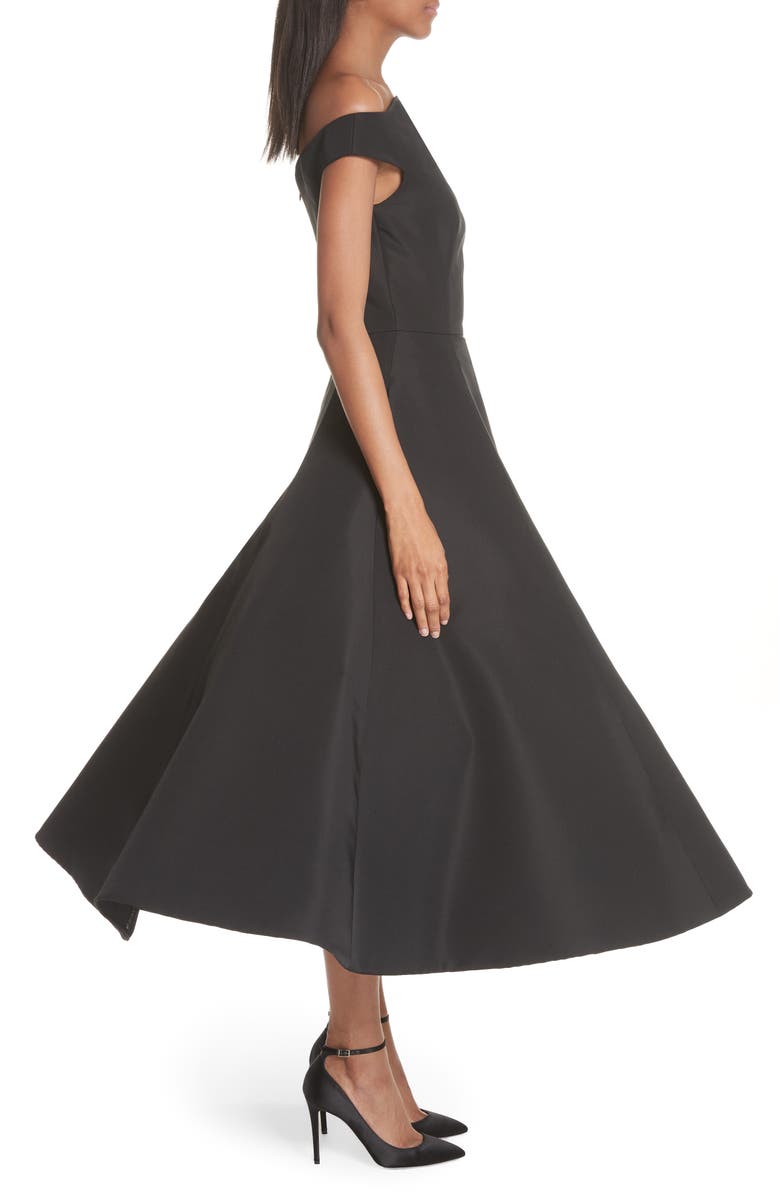 Christian Siriano Strapless Flare Skirt Silk Cocktail Dress, Alternate, color, 