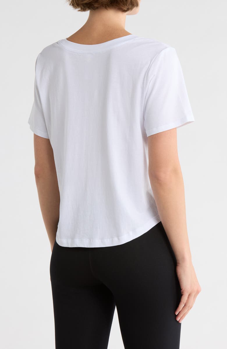 YOGALICIOUS Stone Washed Pima Cotton Crop T-Shirt, Alternate, color, White