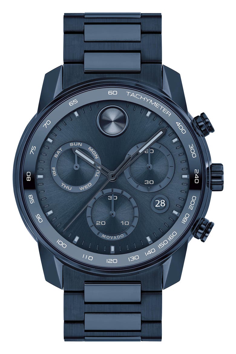 Bold Verso Chronograph Bracelet Watch, 44mm, Main, color, BLUE