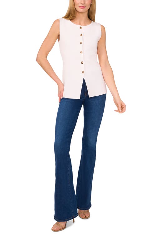 Ted Baker Sleeveless Button-up Shirt In New Ivory