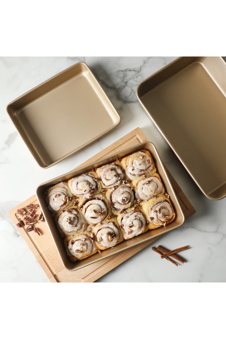 Gallen 3-Piece Ceramic Carbon Steel Nonstick Cookie Sheet Set, Alternate, color, Champagne