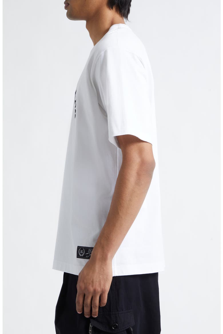 Logo Crest Embroidered Cotton T-Shirt, Alternate, color, BIANCO OTTICO