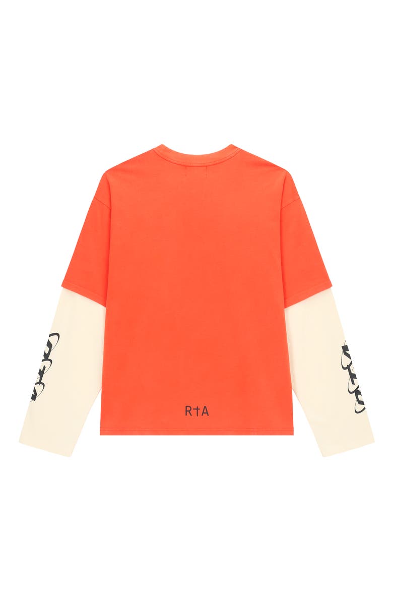 RtA Loris Double Layer Logo Graphic T-Shirt, Alternate, color, Orange Planetary