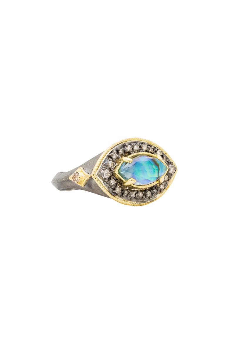 Blue Mother of Pearl Ring, Main, color, BLUE