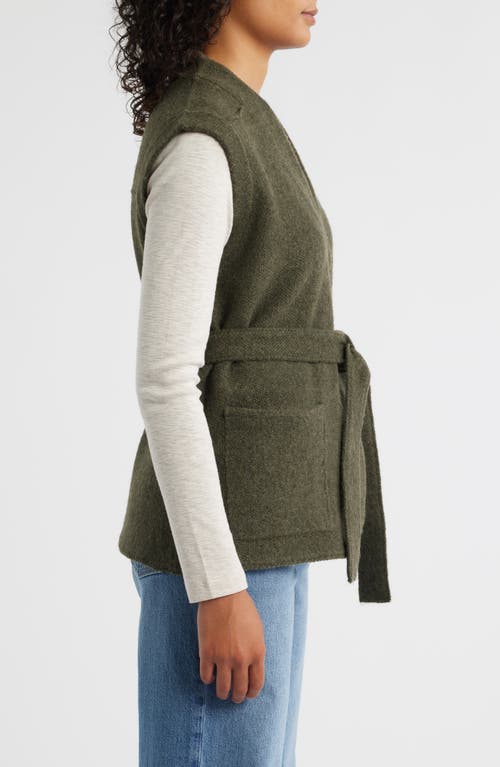 Wit & Wisdom Tie Waist Sweater Vest In Gray