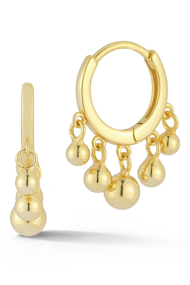 Shaky Bead Huggie Hoop Earrings, Main, color, GOLD