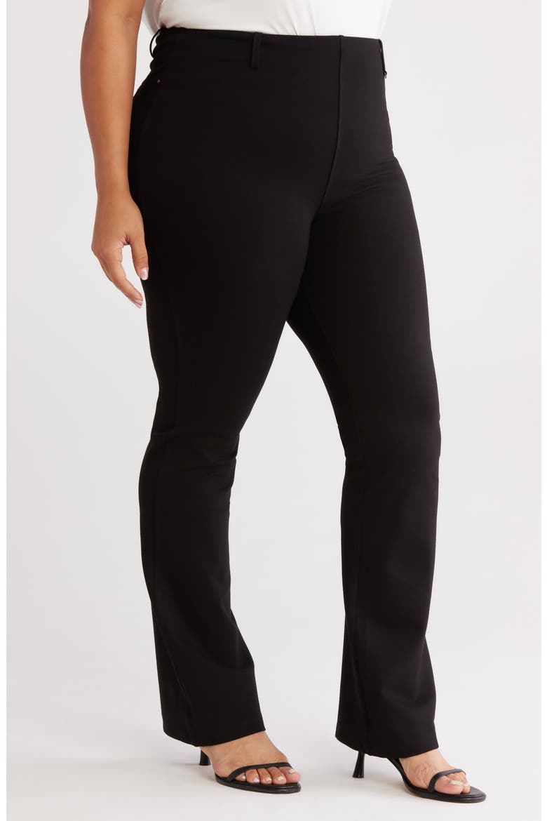 Ponte Baby Bootcut Pants, Alternate, color, BLACK