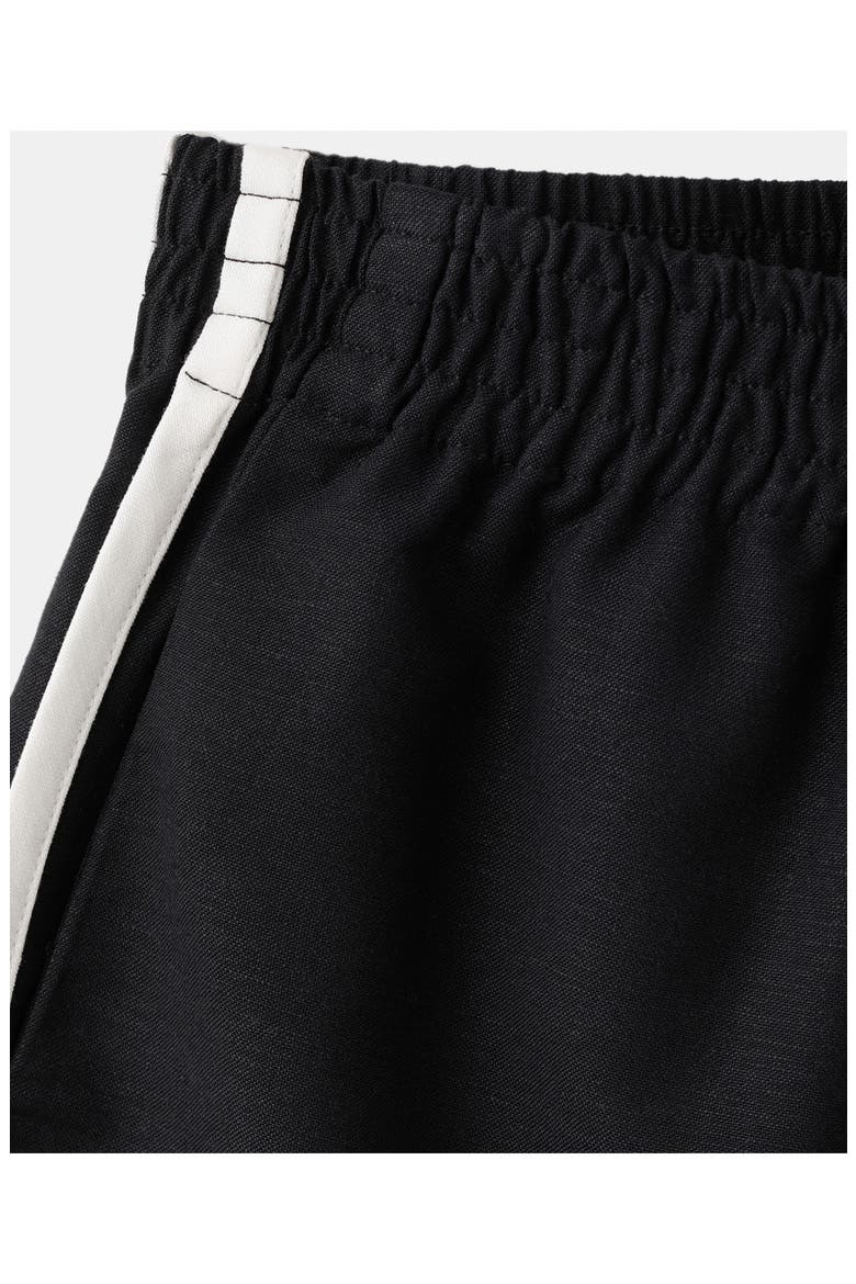 Piped Pull-On Woven Shorts, Alternate, color, BLACK