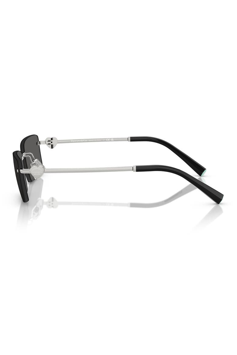 60mm Rectangular Sunglasses, Alternate, color, SILVER