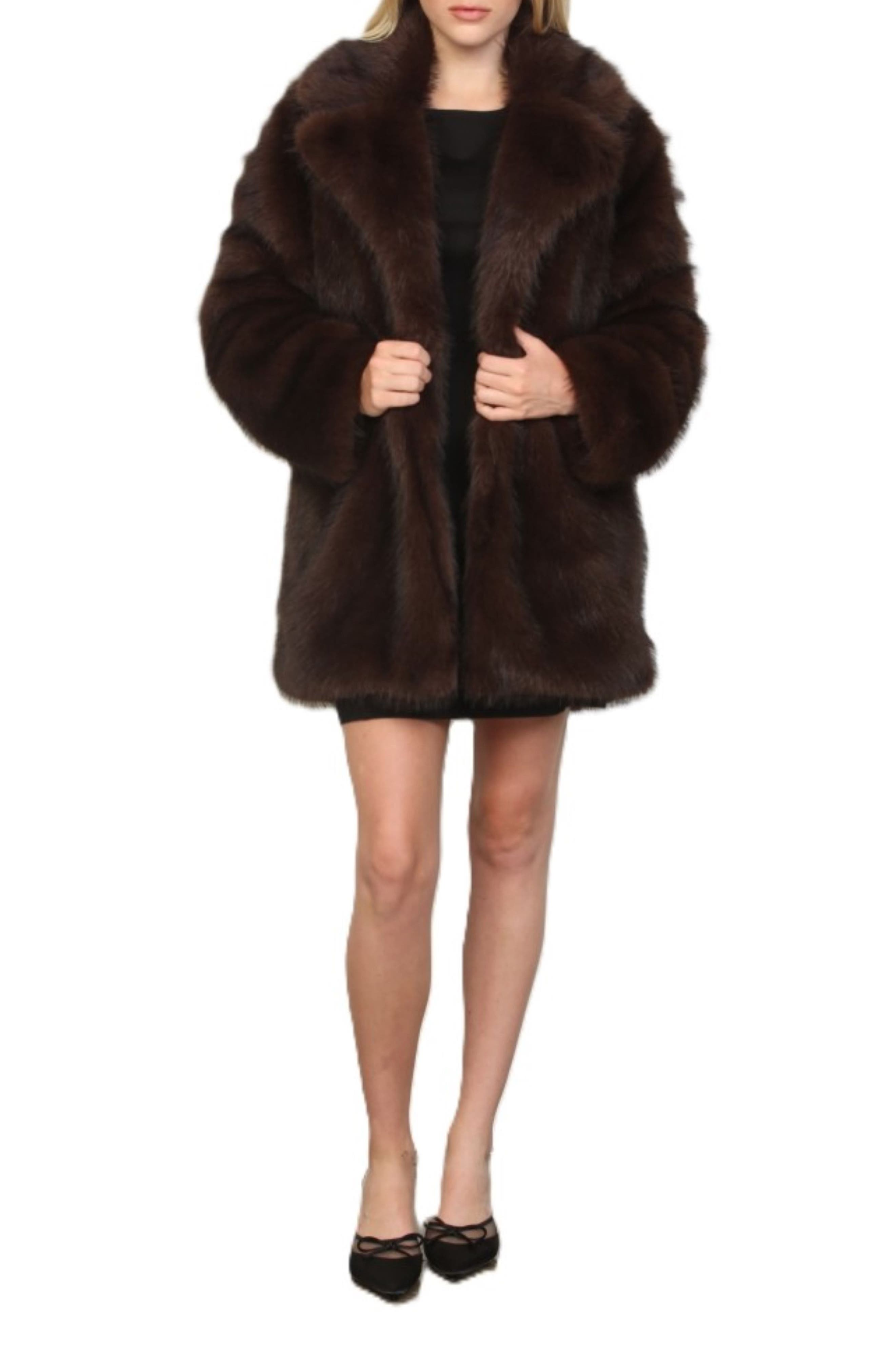 Frosted Long Hair Faux Fur Coat