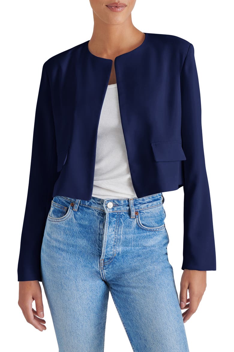 Serene Crop Blazer, Main, color, MARINE