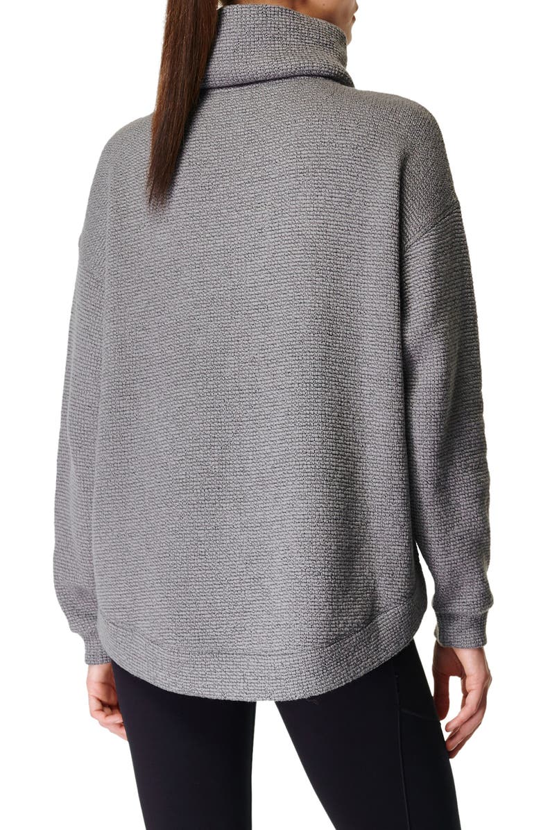 Sweaty Betty Restful Bouclé Half Zip Pullover, Alternate, color, Charcoal M