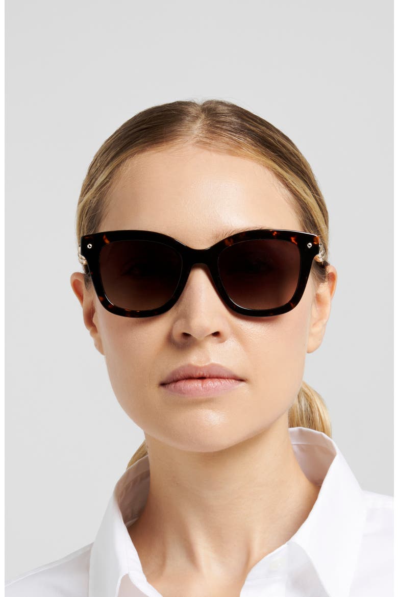HER 0407/G/S 51mm Gradient Rectangular Sunglasses, Alternate, color, HAVANA/ BROWN SF