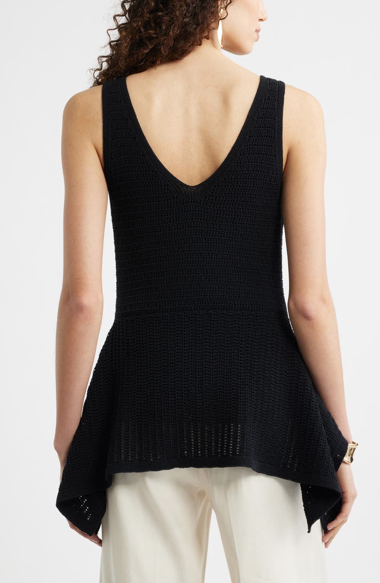 Nordstrom V-Neck Peplum Sweater Tank, Alternate, color, Black