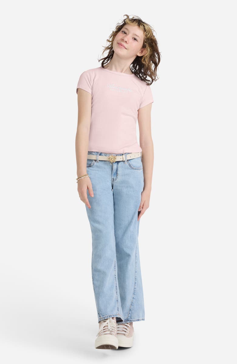 abercrombie kids Kids' Script Baby Tee, Alternate, color, Chalk Pink