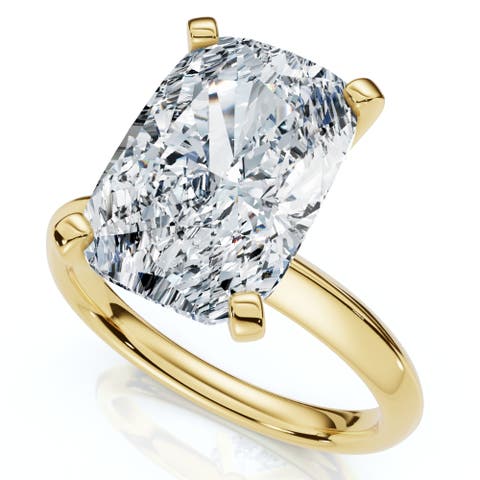 Certified 5Ct Cushion Solitaire Diamond Engagement Ring Lab Grown