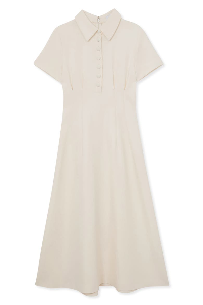 Mari Short Sleeve Midi Dress, Alternate, color, CREAM