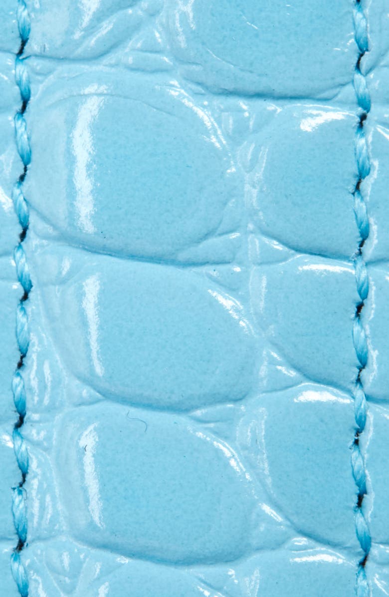 Balenciaga BB Croc Embossed Calfskin Leather Skinny Belt, Alternate, color,