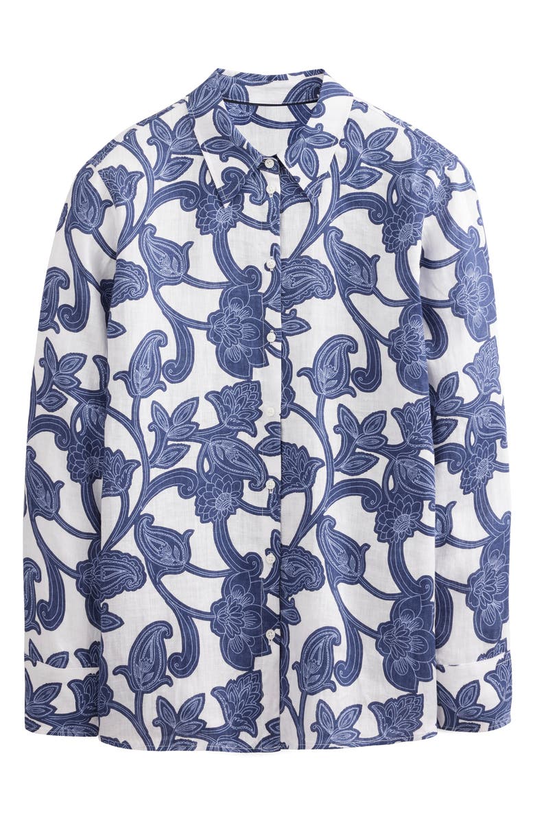 Boden Vine Print Linen Shirt, Alternate, color, 