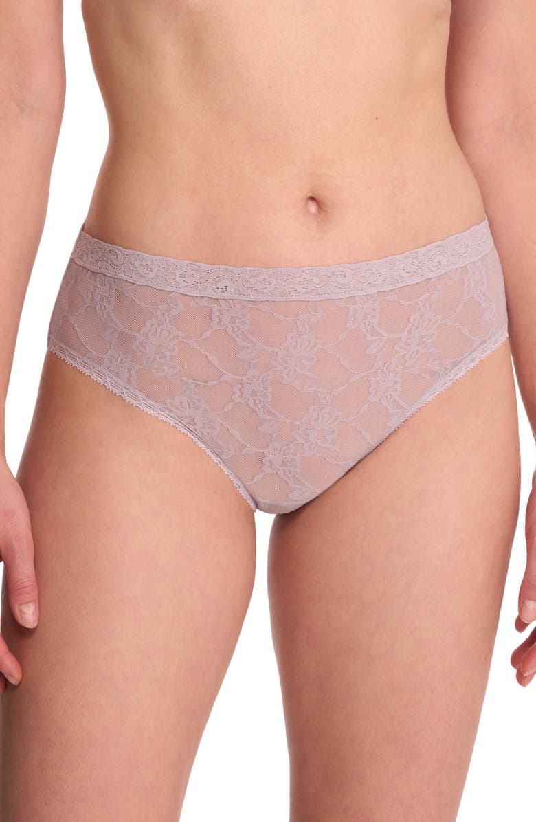Natori Bliss Allure Lace French Cut Panties, Main, color, Grey Lilac