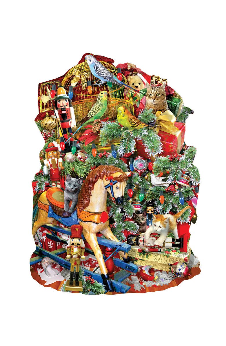 Sunsout Holiday Havoc 1000 piece Jigsaw Puzzle for Adults Special Shape, Alternate, color, Multicolor