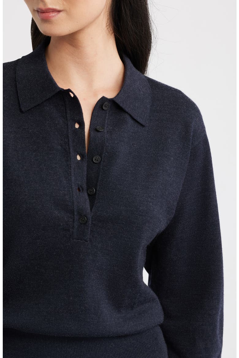 November Merino Wool Knit Polo, Alternate, color, NAVY