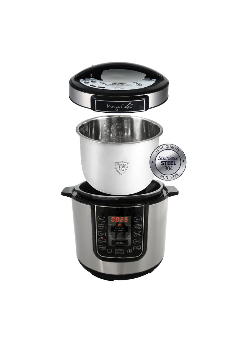 6 Quart Digital Pressure Cooker with 14 Pre-set Multi Function Features, Alternate, color, Grey