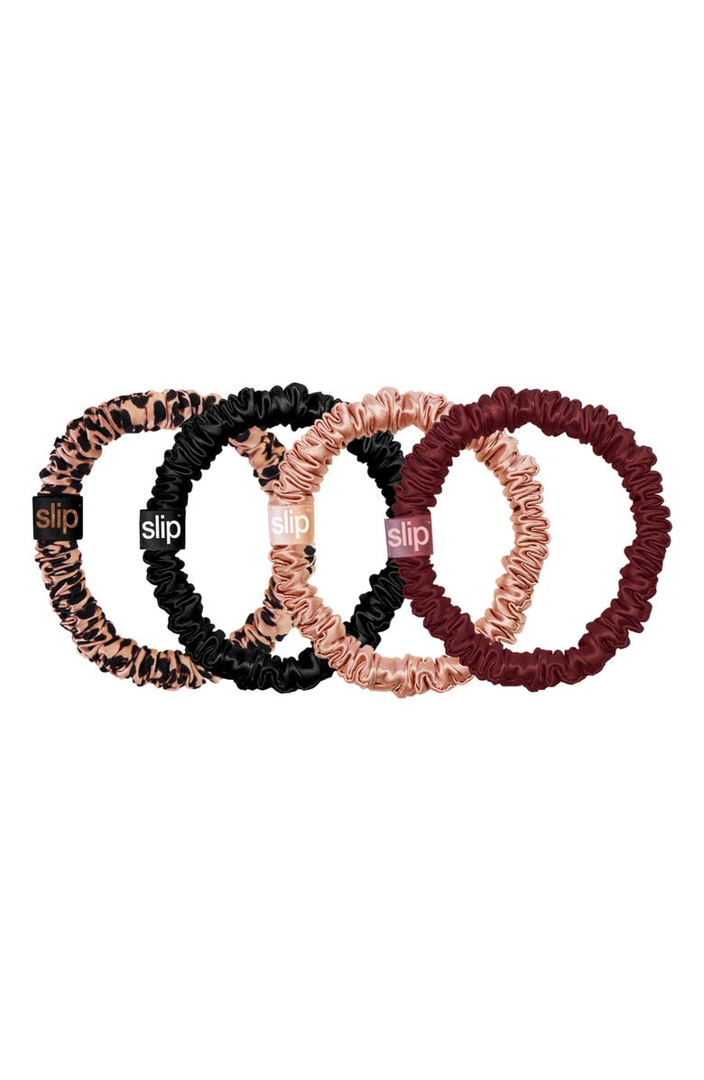 slip Pure Silk Skinny Hair Tie Rose Gold Holiday Bauble, Alternate, color,