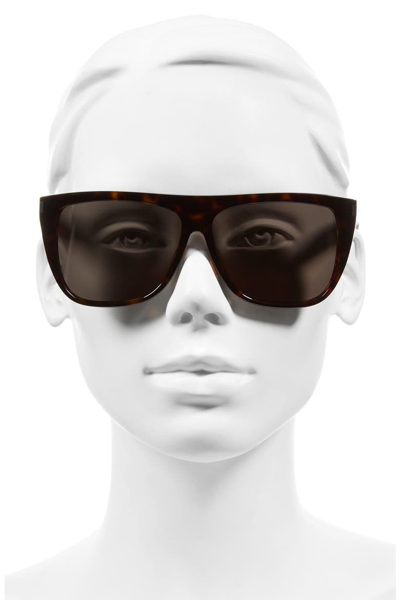 SL1 59mm Flat Top Sunglasses, Alternate, color, HAVANA/ SMOKE